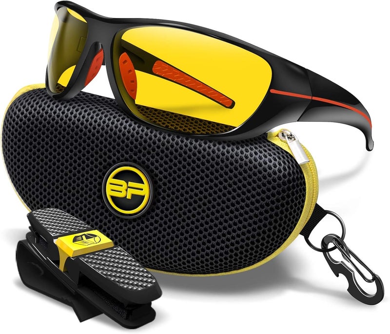 BLUPOND Day/Night Driving Glasses - Chopper - Night Driver Clearer Vision Motorcycle Riding Running Biking - TAC Anti Glare - Image 1