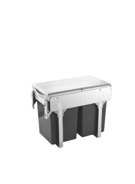 ENOXI ENOXI PullOut Kitchen Cabinet Waste Bin 40L Double Bin 38cm Width Grey 
