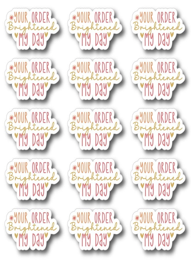 D2C Your Order Brightened My Day Stickers | Paper Adhesive Die Cut Packaging Labels Approx 1.8 x 1.1 Inch (168) - Image 1