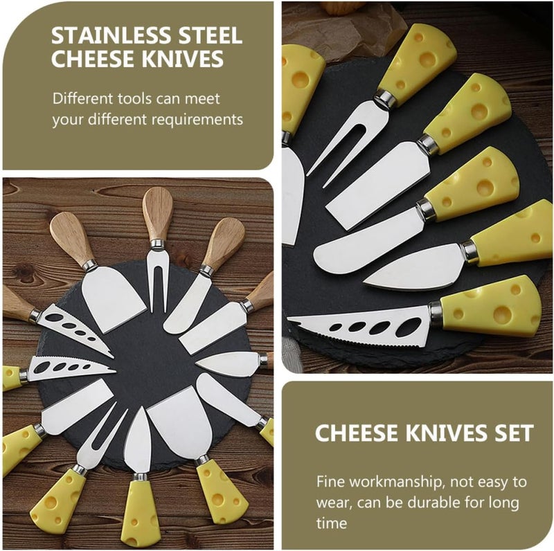 Stainless Steel Cheese Knives Set 5pcs Cutter Forks for Home Kitchen Charcuterie Board Cheese Knife Kit Sturdy Metal for Entertaining - Image 4