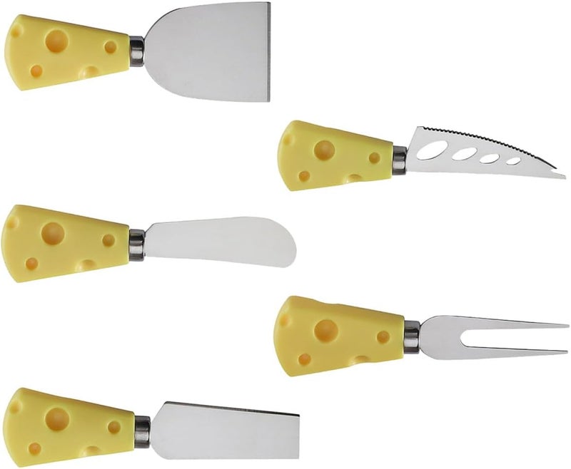 Stainless Steel Cheese Knives Set 5pcs Cutter Forks for Home Kitchen Charcuterie Board Cheese Knife Kit Sturdy Metal for Entertaining - Image 1