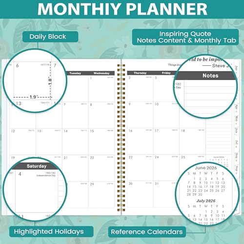Feteulo 2026-2028 Monthly Planner - July 2026 - June 2028, 2 Year Monthly Calendar 2026-2028, 9" × 11" Calendar Monthly Planner, 24 Months, Tabs, Back Pocket, Twin-Wire Binding, Note Pages - Image 3