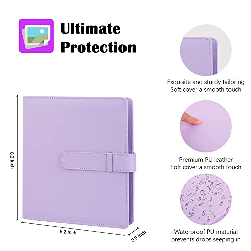 Veicevol 256 Pockets Photo Album for Fujifilm Instax Mini Camera, Leather Cover, Photo Album for Instax Mini 12 11 9 40 90 8 7 Evo LiPlay Instant Camera, 2x3 Photo Albums (Purple) - Image 5