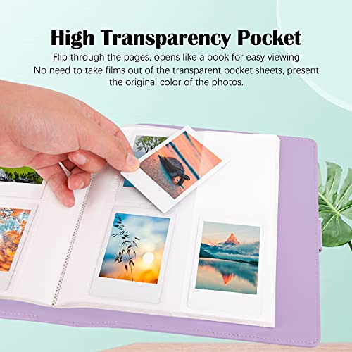Veicevol 256 Pockets Photo Album for Fujifilm Instax Mini Camera, Leather Cover, Photo Album for Instax Mini 12 11 9 40 90 8 7 Evo LiPlay Instant Camera, 2x3 Photo Albums (Purple) - Image 4
