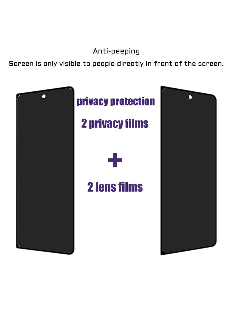 Privacy Protection Tempered Glass for Samsung Galaxy Z Fold 5 - Screen & Camera Lens Protector 2 Pack - Anti-peeping Security Shield - Image 5