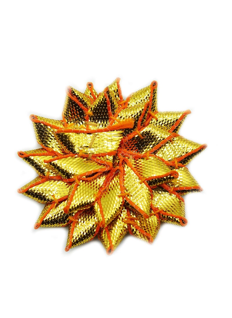 GOELX Goelx Gota Ribbon Sunflower Patches (5 cm) Appliques for Decoration Works, Art & Craft, Packaging & All DIY Creativity - 10 Pcs  - Image 2