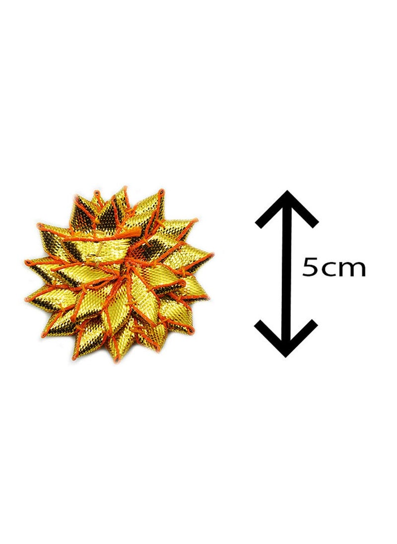 GOELX Goelx Gota Ribbon Sunflower Patches (5 cm) Appliques for Decoration Works, Art & Craft, Packaging & All DIY Creativity - 10 Pcs  - Image 3