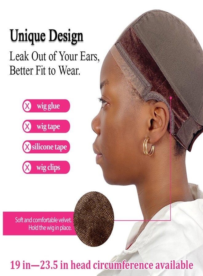 Labhairs LAB HAIRS Wig Cap with Grip Band for Keeping Wigs in Place, More Full Cap-wide Transparent Lace for Lace Front Wigs - Brown/Black/Nude Non Slip Cap Make Your Wig Be Glueless (Brown-L) - Image 3