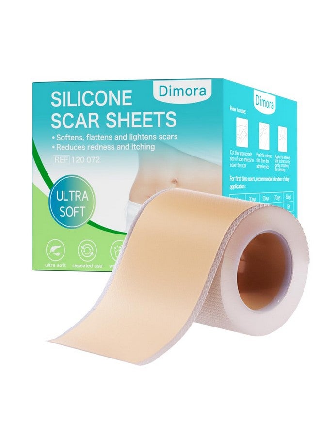 Dimora Waterproof Silicone Scar Sheets - Medical Grade Silicone Scar Tape (1.6”x120" Roll), Ultra-thin Scar Removal Treatment for Surgical Scars, C Section, Tummy Tuck, Keloid Treatment - Image 1