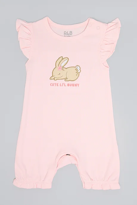 أر أند بي 3 Pack Printed Rompers with Flutter Sleeves
