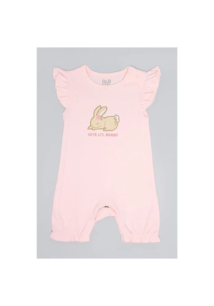 R&b 3 Pack Printed Rompers with Flutter Sleeves