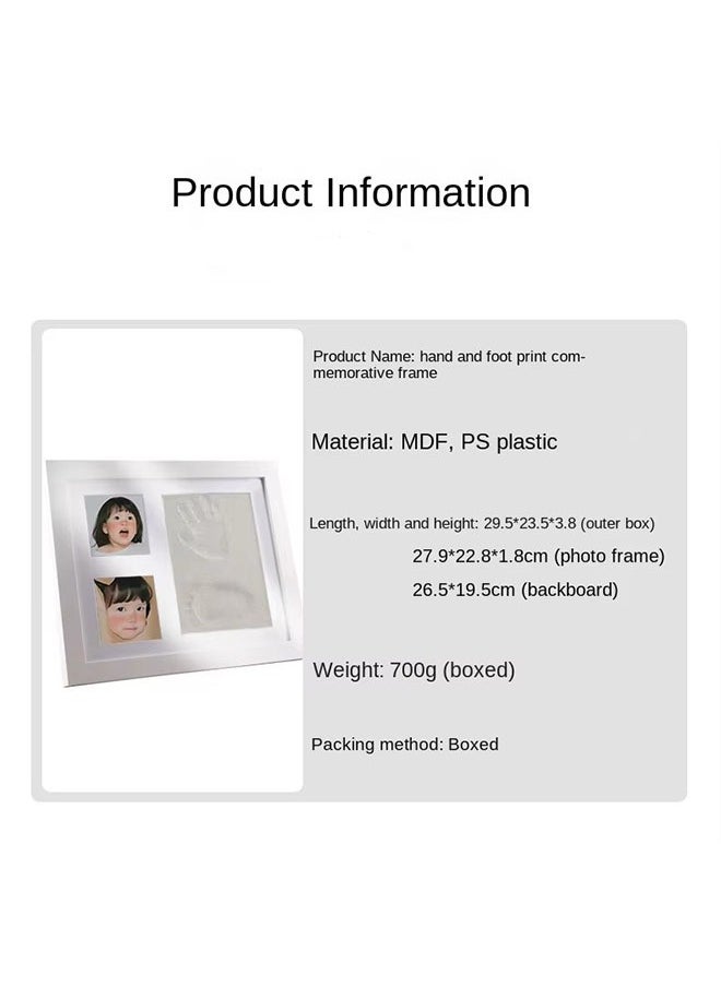 Bukela - Baby and Pet Handprint Footprint Frame with White Ink Pad, Complete DIY Kit for Precious First-Year Memories - Image 1