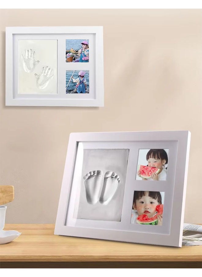 Bukela - Baby and Pet Handprint Footprint Frame with White Ink Pad, Complete DIY Kit for Precious First-Year Memories - Image 1