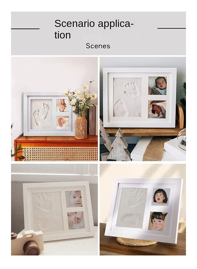 Bukela - Baby and Pet Handprint Footprint Frame with White Ink Pad, Complete DIY Kit for Precious First-Year Memories - Image 1