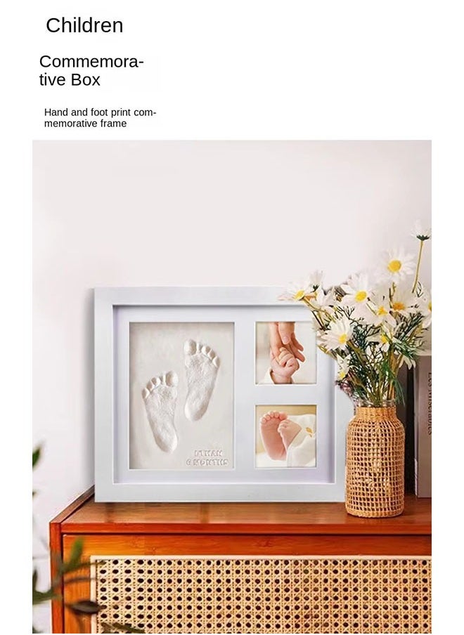 Bukela - Baby and Pet Handprint Footprint Frame with White Ink Pad, Complete DIY Kit for Precious First-Year Memories - Image 1