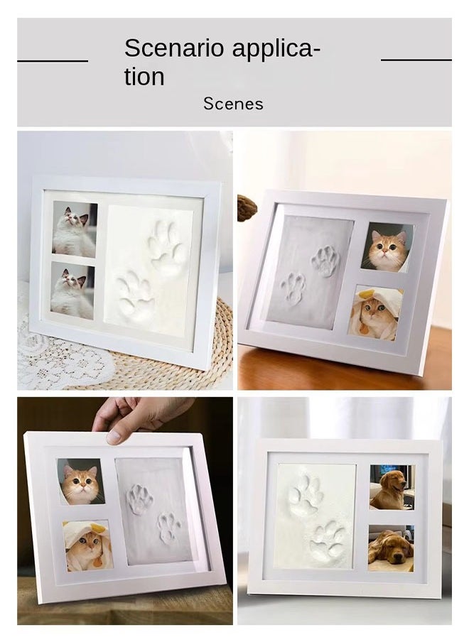 Bukela - Baby and Pet Handprint Footprint Frame with White Ink Pad, Complete DIY Kit for Precious First-Year Memories - Image 1