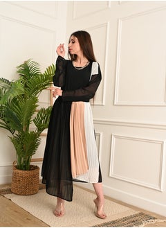 FULL JOY Pleated chiffon Dress with long sleeves  - Image 1