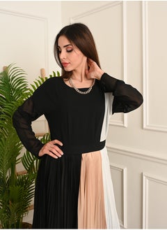 FULL JOY Pleated chiffon Dress with long sleeves  - Image 5