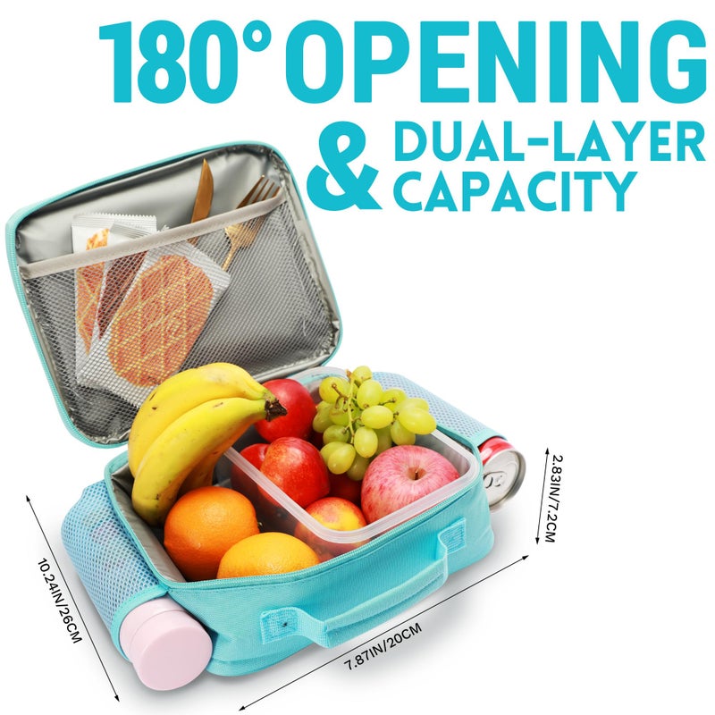 Uxeqtop Kid Insulated Lunch Bag Cute Lunch Box Reusable Lunch Tote for School Picnic Birthday Gifts for Boy(Blue) - Image 3