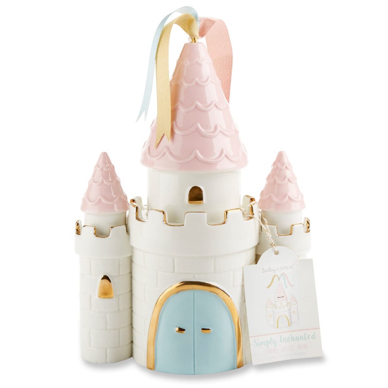Baby Aspen Simply Enchanted Ceramic Porcelain Princess Castle Piggy Bank Room Decor  Gift Multicolored  73x41x102 Inch Pack of 1