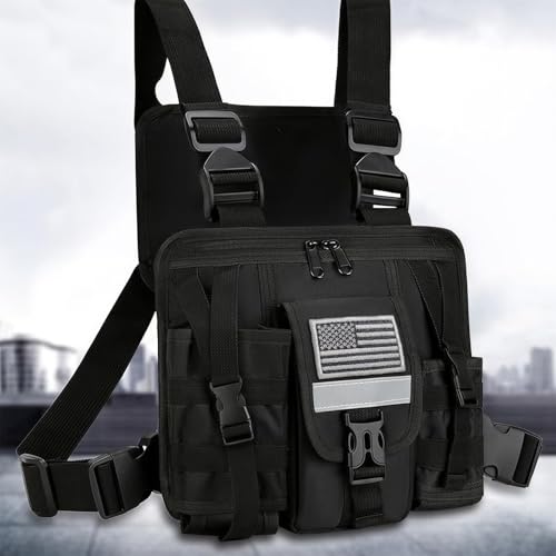 LUITON Radio Chest Harness with Reflective Strips Shoulder Holster Radio Vest Holder Two Way Radio Vest Rig Walkie Talkie Case - Image 4