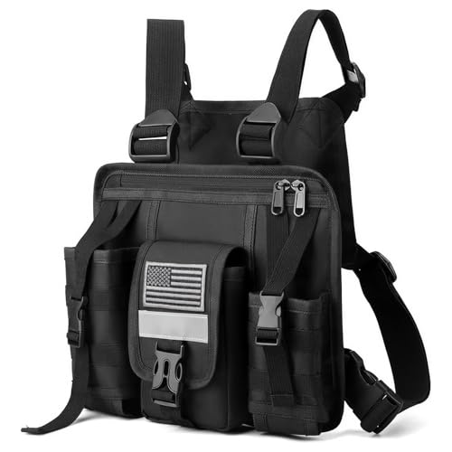 LUITON Radio Chest Harness with Reflective Strips Shoulder Holster Radio Vest Holder Two Way Radio Vest Rig Walkie Talkie Case - Image 2
