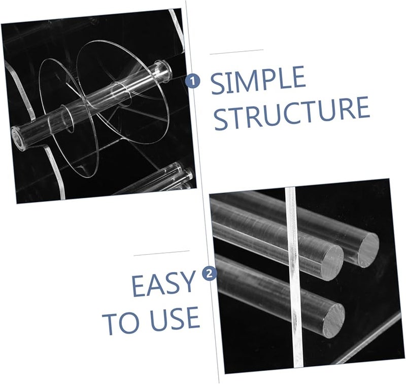 حامل موزع لفات الملصقات الأكريليكي ثلاثي الأقسام قابل للتعديل لمنظم سطح المكتب المكتبي - Image 4
