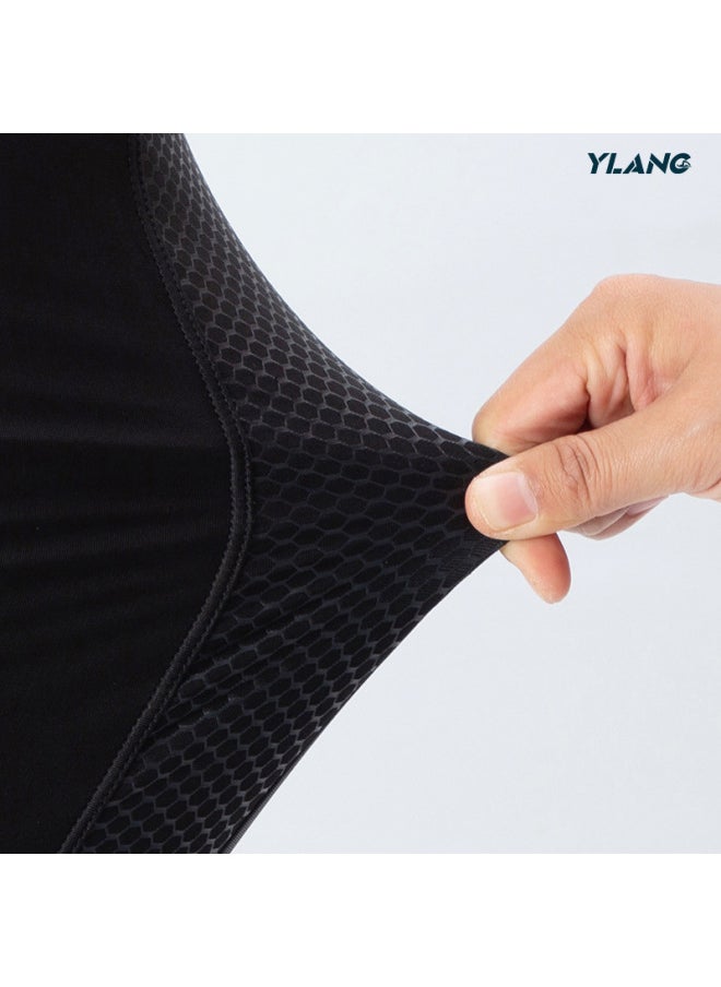 Generic Men's Swimming Trunks Racing Training Swimming Trunks Sun-proof Quick-drying Fabric Professional Swimming Pool Special Men's Swimming Suit-Color:Black-  - Image 4