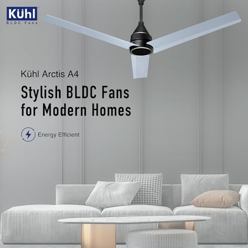 KUHL Arctis A4 1200 mm BLDC 65% Power Saving BLDC Ceiling Fan With Remote | BEE 5 Star Rated & ISI Marked | High Air Flow | 5 Year Warranty on Motor | Silver Mist - Image 2