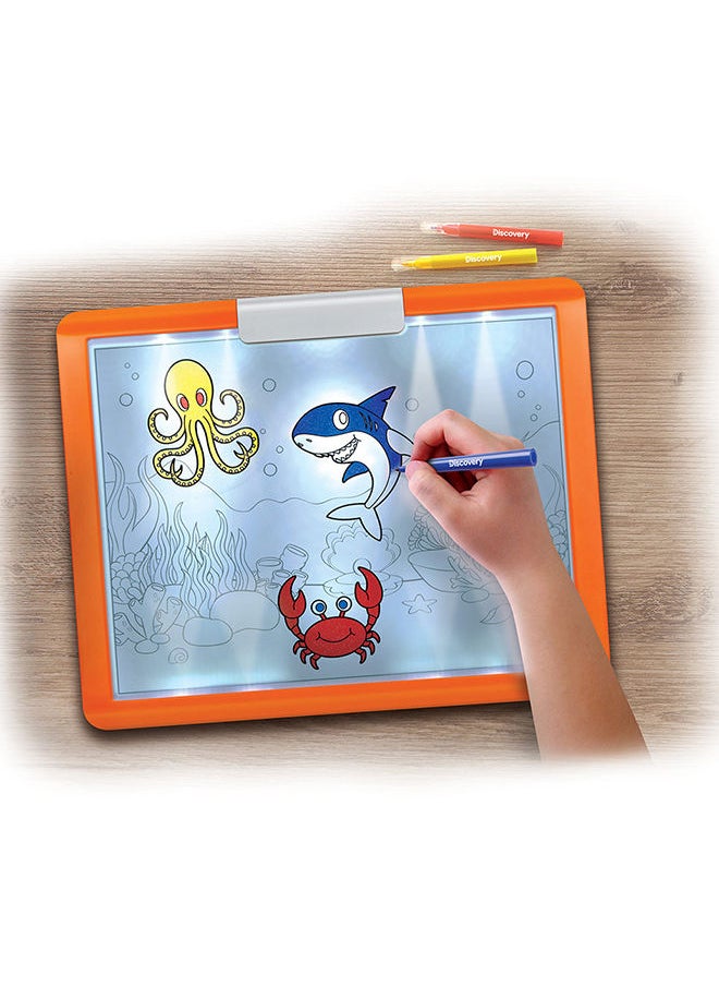 Discovery LED Tracing Board Tablet STEM Toy 26 piece Set Drawing Board for Kids 3+ Years  - Image 4