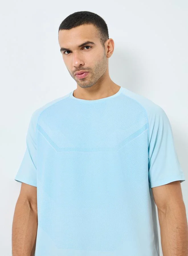 Styli Regular Fit Athleisure T-Shirt with Front Print Detailing