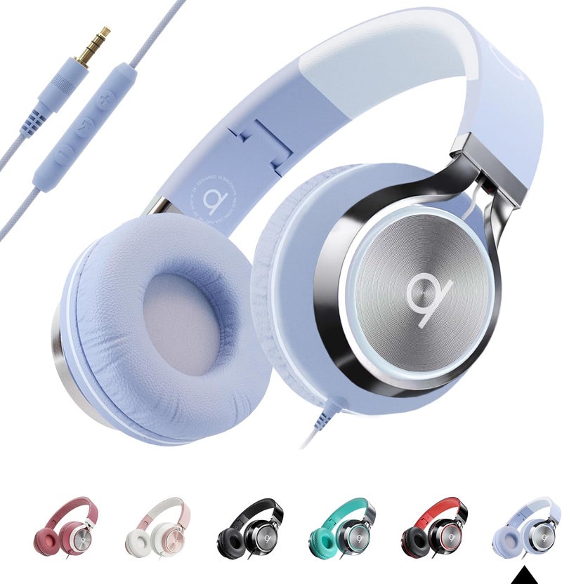 Artix CL750 On-Ear Headphones Wired with Mic and Volume Control — Noise Isolating Corded Over Ear Headphones with Microphone for Laptop and Computer, Plug in Headset with Cord (Aux Jack 3.5mm) - Image 1