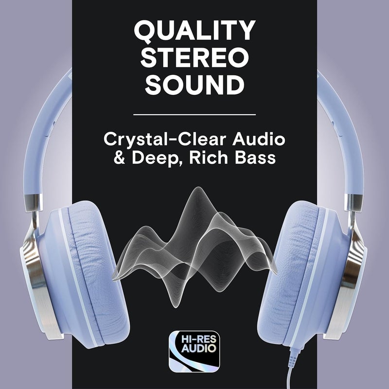 Artix CL750 On-Ear Headphones Wired with Mic and Volume Control — Noise Isolating Corded Over Ear Headphones with Microphone for Laptop and Computer, Plug in Headset with Cord (Aux Jack 3.5mm) - Image 2
