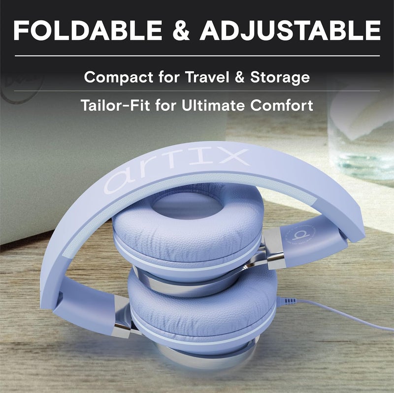 Artix CL750 On-Ear Headphones Wired with Mic and Volume Control — Noise Isolating Corded Over Ear Headphones with Microphone for Laptop and Computer, Plug in Headset with Cord (Aux Jack 3.5mm) - Image 4