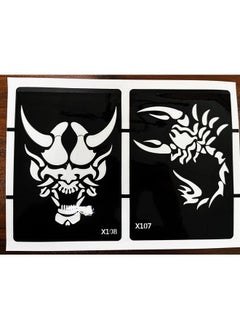 Kotbs 5 Sheets Henna Tattoo Stencil Kit Animals Pattern, 10pcs Large Tiger Dragon Wolf Eagle Scorpion Temporary Glitter Airbrush Tattoo Stencils Tattoo Stickers for Body Arm Leg Paint Body Art  - Image 5