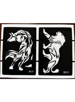 Kotbs 5 Sheets Henna Tattoo Stencil Kit Animals Pattern, 10pcs Large Tiger Dragon Wolf Eagle Scorpion Temporary Glitter Airbrush Tattoo Stencils Tattoo Stickers for Body Arm Leg Paint Body Art  - Image 2