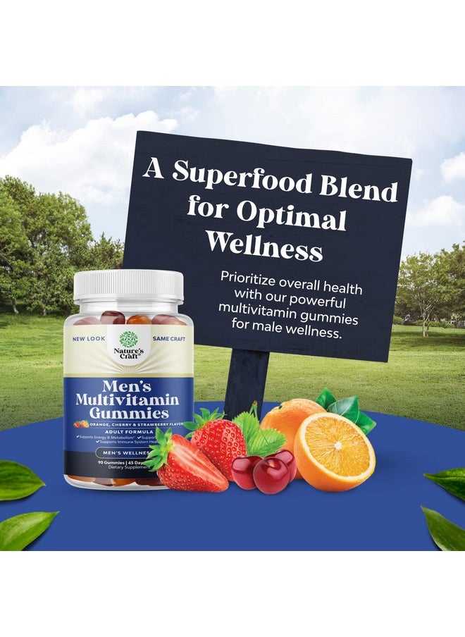 Natures Craft - Daily Mens Multivitamins Gummies Mens Gummy Multivitamins With Zinc And Biotin Immune Support Gummies Potent Mens Vitamins Gummies For Energy And Immunity Nongmo Gluten Free And Halal 90 Count - Image 1