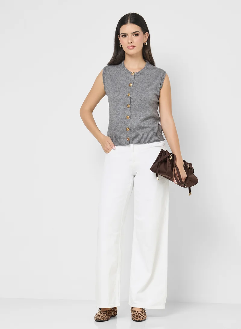 Ginger Knitted Button Down Vest