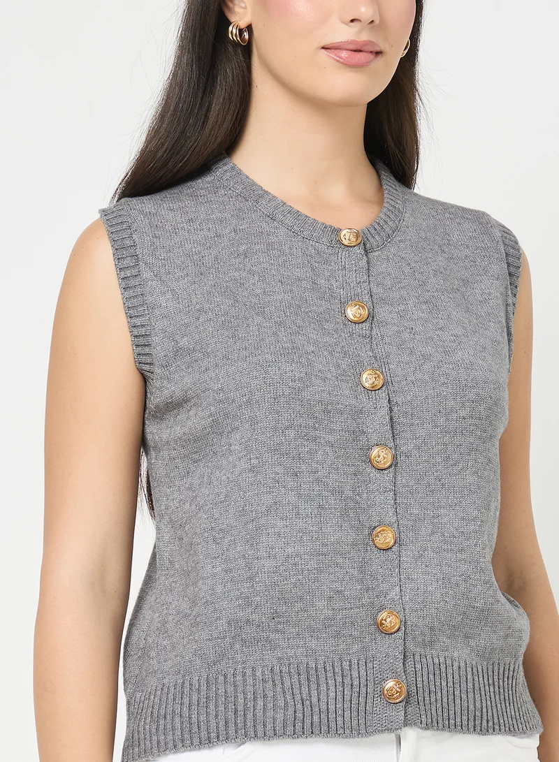 Ginger Knitted Button Down Vest