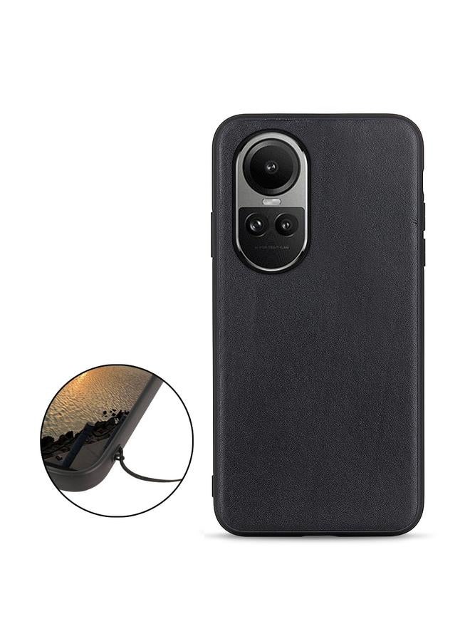 اس-توب جراب لهاتف OPPO Reno10 Global / 10 Pro Global جراب هاتف من الجلد الأصلي بملمس جلد الحمل - Image 2