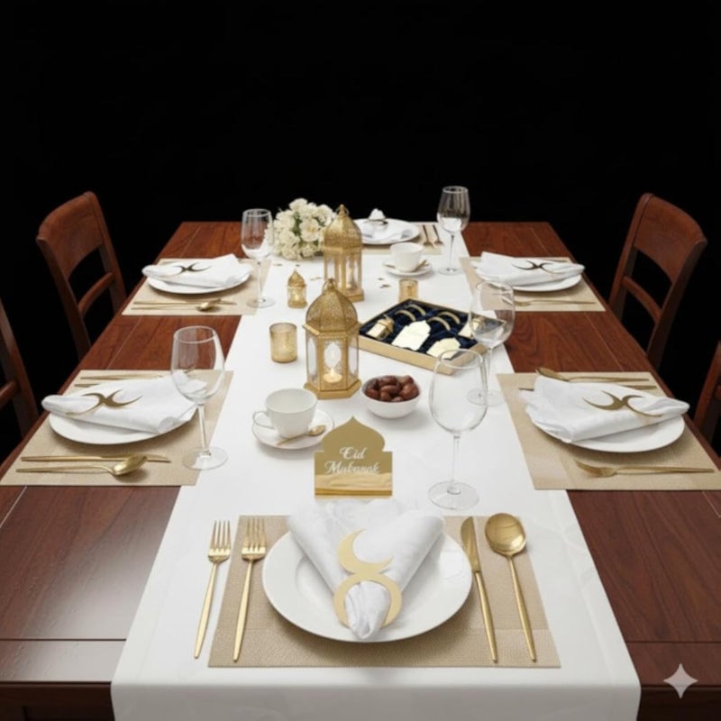 حلقات مناديل فاخرة لأدوات المائدة - قطع تقديم أنيقة بلمسات ذهبية مصممة لإبهار ضيوفك في الحفلات وإضافة لمسة من الأناقة إلى تجربة تناول الطعام اليومية لعائلتك.