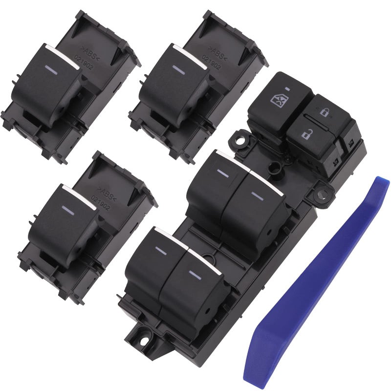 Obaee Driver Side Window Switch 3 Passenger Side Window Switches Compatible with 20192021 Toyota RAV4 XA50 20182021 Toyota CHR Replacement OEM 8404002180 840400R020 84040F4060 Bule Light