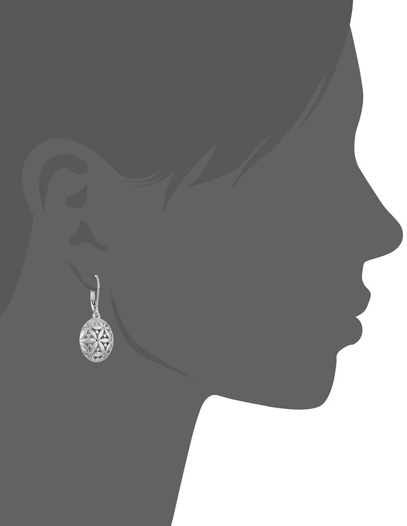 Napier Silvertone Textured Leverback Drop Earrings - Image 2