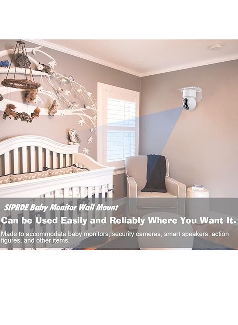 TLAXCA 3 قطع من أرفف الحائط العائمة من الأكريليك لكاميرات الأمان، وأجهزة مراقبة الأطفال، ومكبرات الصوت، ورف حائط صغير عالمي مع 6 قطع من مشابك الكابلات، و10 قطع من الأشرطة القوية، بدون مثقاب (شفاف) - Image 2