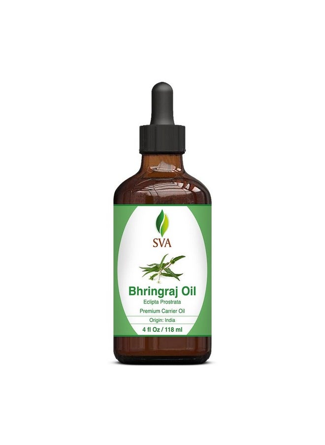 SVA Organics - Sva Bhringraj Premium Carrier Oil 4Oz (118Ml) With Dropper For Hair Oiling, Scalp Massage & Skin Care - Image 1