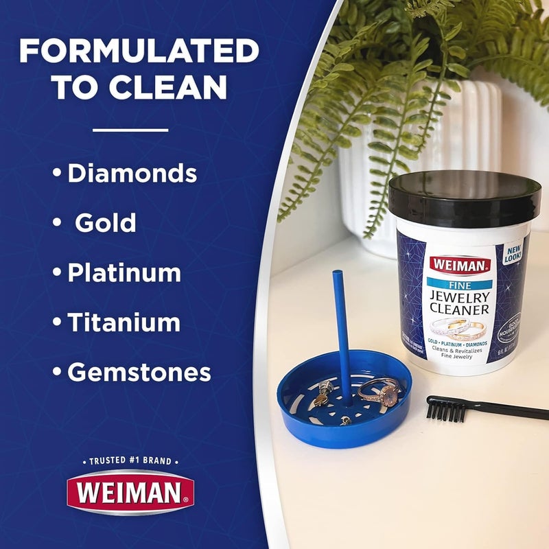 Weiman Fine Jewelry Cleaner Liquid with Cleaning Brush â€“ Restores Shine & Brilliance to Gold, Platinum, Precious Gemstones & Diamond Jewelry, 6 Oz - Image 5