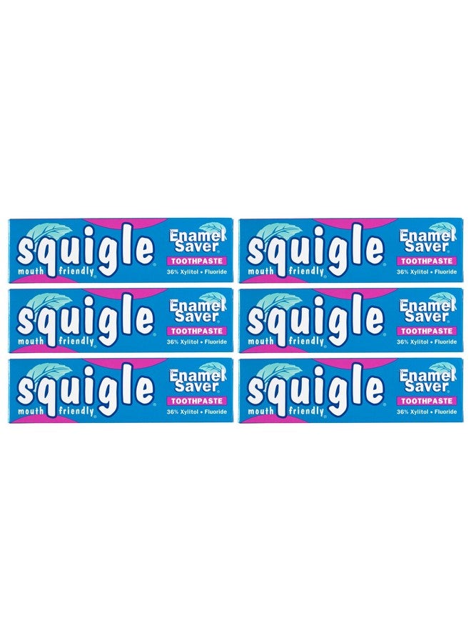 Squigle Enamel Saver Toothpaste (Canker Sore Prevention & Treatment) Prevents Cavities, Perioral Dermatitis, Bad Breath, Chapped Lips - 6 Pack - Image 1