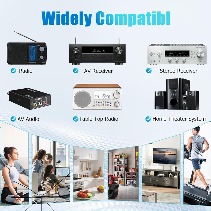 Ancable Indoor FM Radio Antenna for Stereo Receiver, F Type Male Dipole Stereo Antenna for Pioneer Onkyo Yamaha Marantz Bose Wave Table Top Radio HiFi AV Stereo Receiver Mini System FM 6-Feet - Image 4