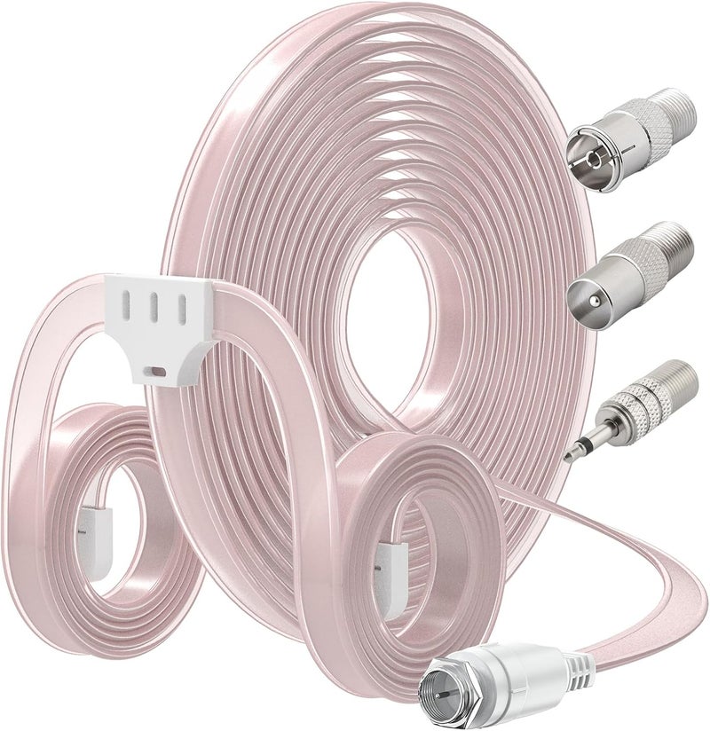 Ancable Indoor FM Radio Antenna for Stereo Receiver, F Type Male Dipole Stereo Antenna for Pioneer Onkyo Yamaha Marantz Bose Wave Table Top Radio HiFi AV Stereo Receiver Mini System FM 6-Feet - Image 1