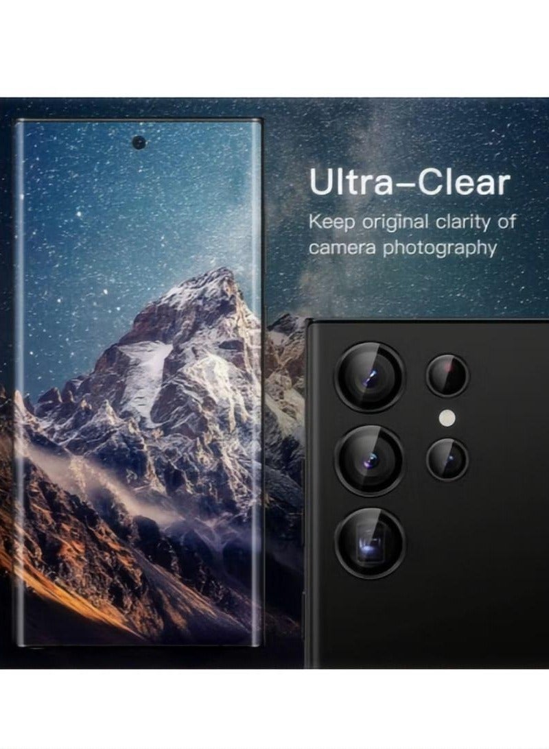 Avocase Camera Lens Glass Protector With Ring For Samsung Galaxy S24 Ultra - Titanium Black - Image 3